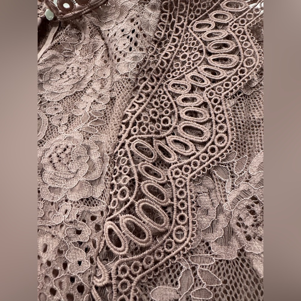 Cable & Gage Blush Lace Blouse View 4